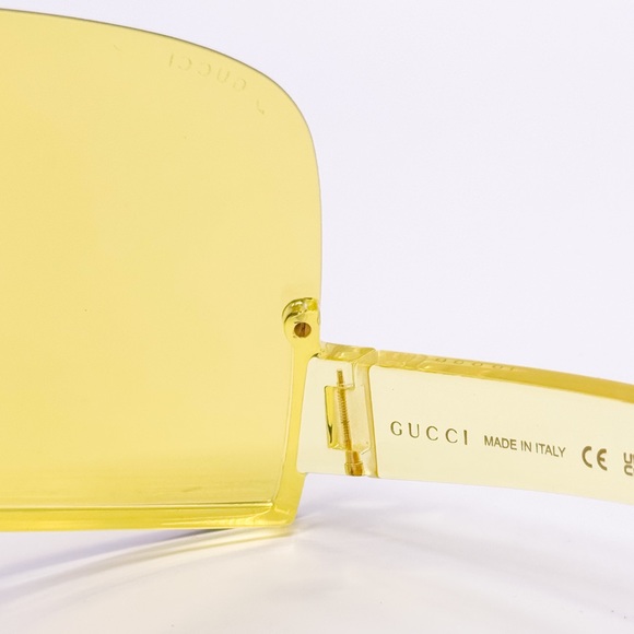 NEW GUCCI GG1631S 009 YELLOW SHIELD UNISEX SUNGLASSES GUCCI WOMEN EYEWEAR - Picture 10 of 11